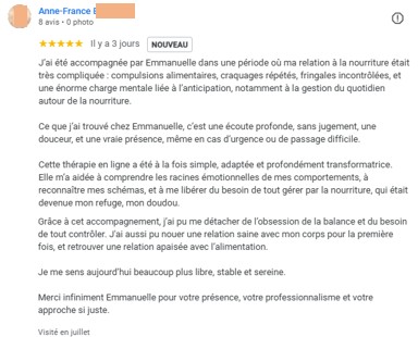 Avis Dieteticienne nutritionniste Emmanuelle Lecuyer Compulsions alimentaires